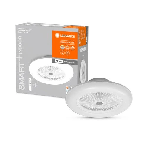 LEDVANCE Wifi SMART+ Plafonnier avec ventilateur de plafond 75W Blanc réglable 3000-6500K avec télécommande