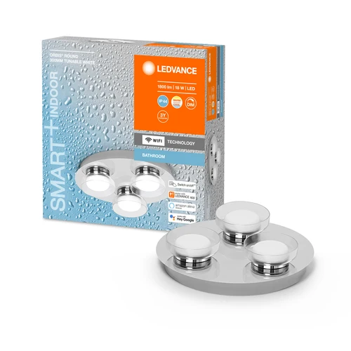 LEDVANCE Wifi SMART+ ORBIS ROUND Plafonnier salle de bain LED 30cm réglable blanc 18W / 3000-6500K