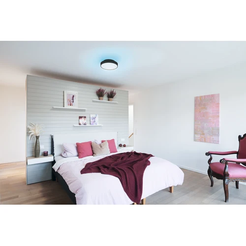 LEDVANCE Wifi SMART+ ORBIS BACKLIGHT Plafonnier LED RGBW multicolore 35cm réglable blanc 28W / 3000-6500K noir