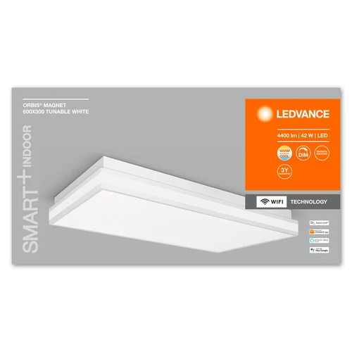 LEDVANCE Wifi SMART+ ORBIS MAGNET Plafonnier LED 60x30cm Tunable Blanc 42W / 3000-6500K blanc