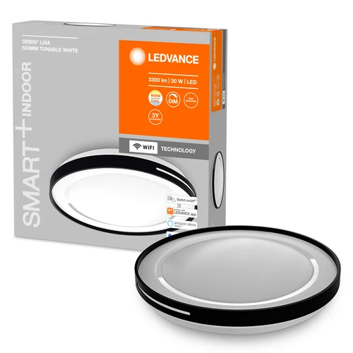 LEDVANCE Wifi SMART+ ORBIS LISA Plafonnier LED 50cm réglable blanc 30W / 2700-6500K noir