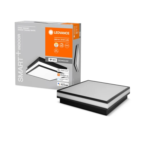 LEDVANCE Wifi SMART+ ORBIS MAGNET Plafonnier LED 30x30cm Tunable blanc 26W / 3000-6500K noir