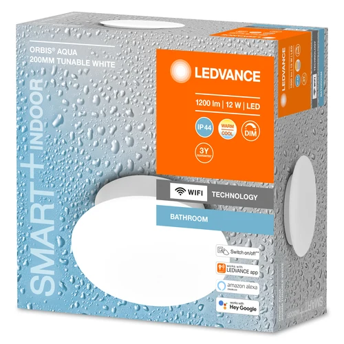 LEDVANCE Wifi SMART+ ORBIS LED AQUA plafonnier salle de bain 20cm réglable blanc 12W / 3000-6500K