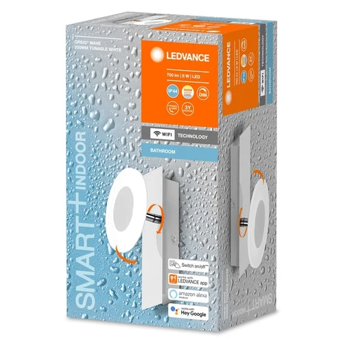 LEDVANCE Wifi SMART+ ORBIS WAVE Applique murale à LED pour salle de bain 20cm blanc tunable 8W / 3000-6500K