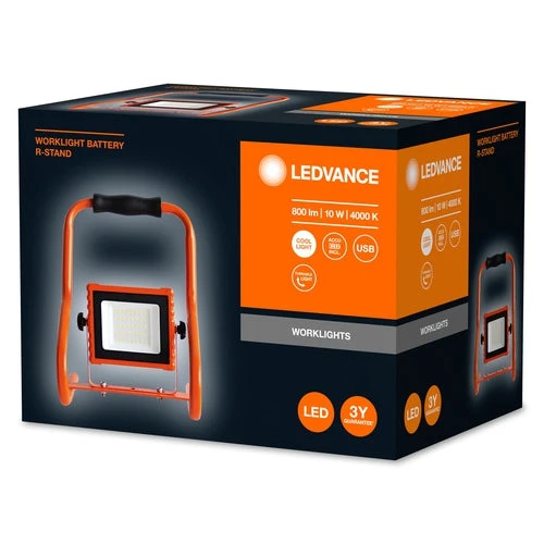 LEDVANCE LAMPES DE TRAVAIL BATTERIE R-TRÉPIED Akku USB Projecteur de chantier 10W / 4000K