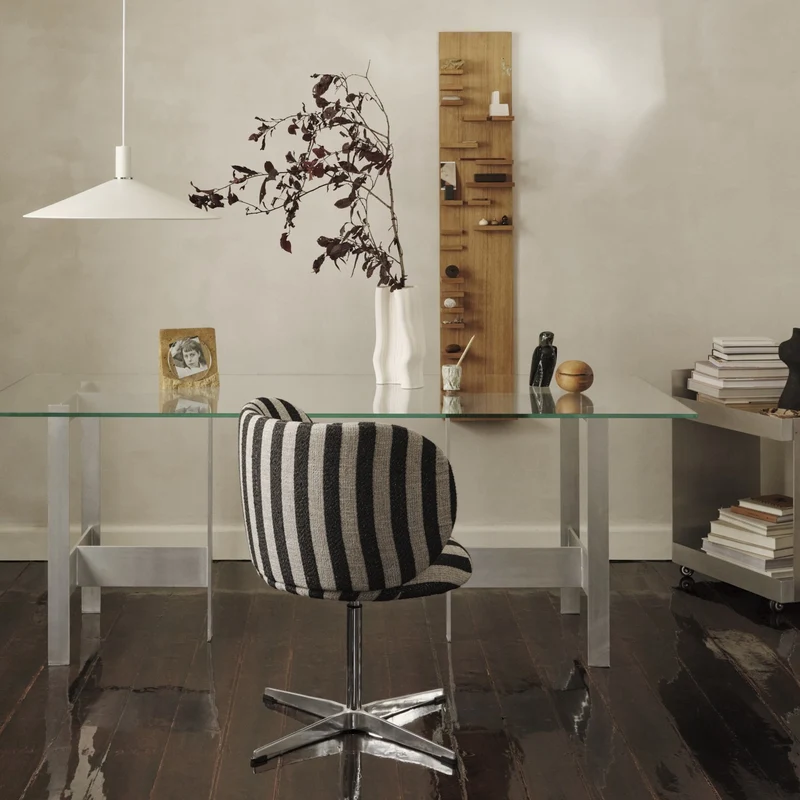 Ferm Living Lager Dining Table - 90 x 200 - Glass/Aluminium