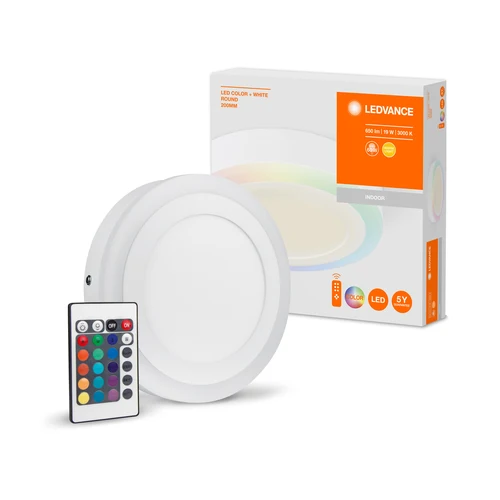 LEDVANCE LED color + blanc, applique et plafonnier, aluminium, 19 W