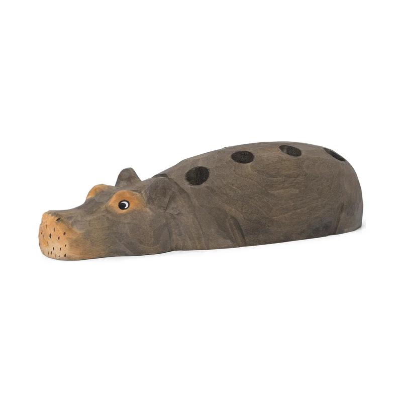 Ferm Living Hippo Pencil Holder - Hand-carved