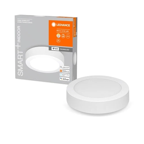 LEDVANCE Luminaire : pour plafond, SMART SURFACE DOWNLIGHT TW / 12 W, 220…240 V, angle de rayonnement : 110, blanc réglable, 3000…6500 K