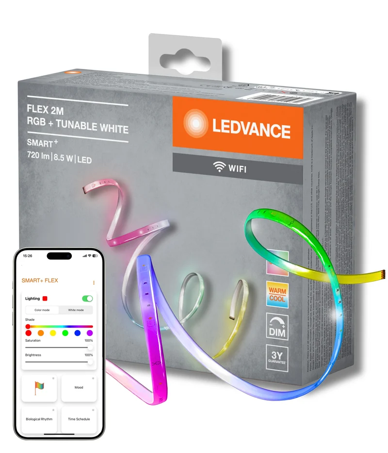 LEDVANCE Wifi SMART+ Flex bande lumineuse LED RGBW multicolore set de base 2m