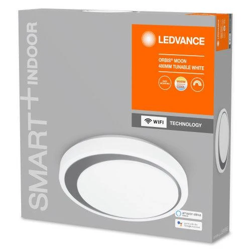 LEDVANCE Wifi SMART+ Orbis Moon Plafonnier LED Tunable Blanc 48cm 32W / 3000-6500K Gris