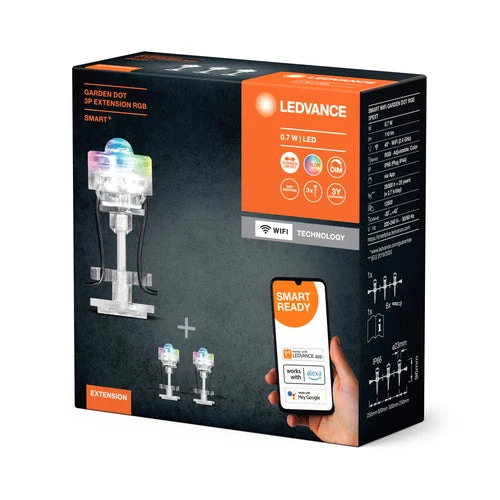LEDVANCE Wifi SMART+ Outdoor Garden Dot Mini lampe de jardin LED RGB multicolore 3 extensions