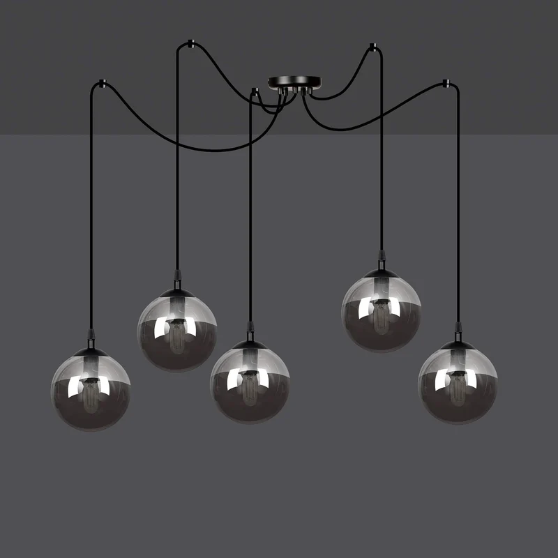 Suspension Boule Verre Noir
