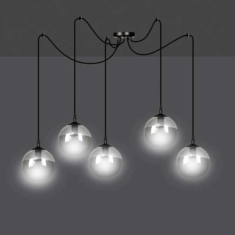 Suspension Boule Verre Noir