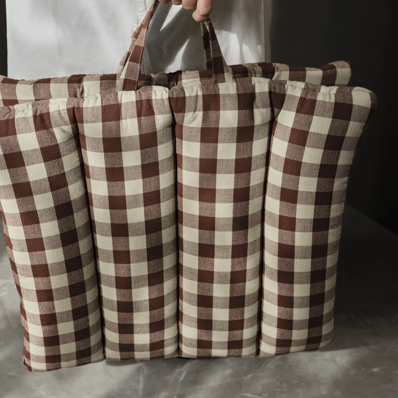 Ferm Living Bothy Check Folding Mat - Cinnamon/Green