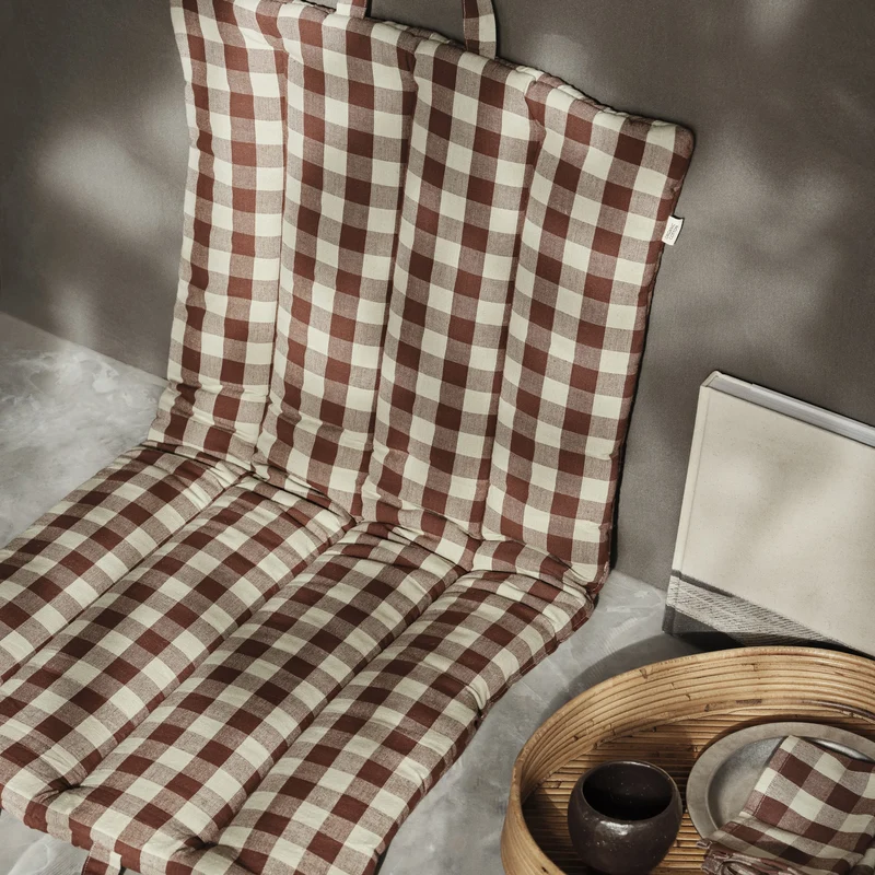 Ferm Living Bothy Check Folding Mat - Cinnamon/Green