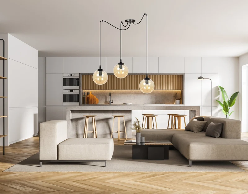 Suspension 3 Globes En Verre