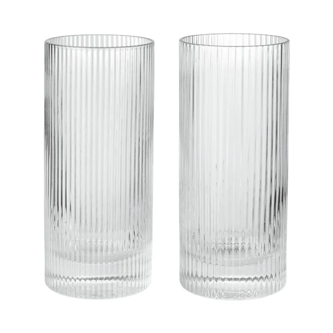 Ferm Living Ripple Highball Glasses - Set of 2