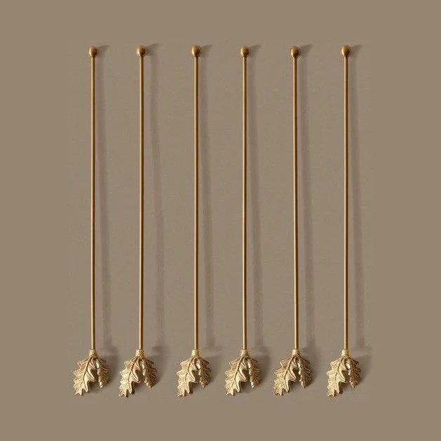 Ferm Living Oak Leaf Stir Sticks Long - Set of 6