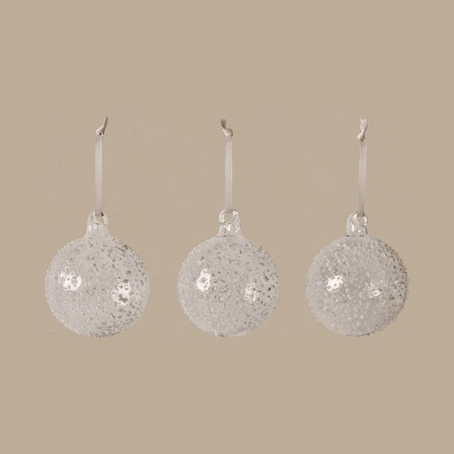 Ferm Living Flurry Glass Baubles - Set of 3