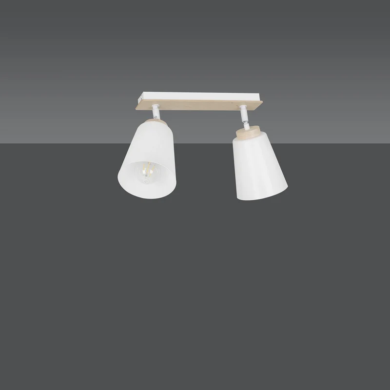 Plafonnier Blanc Et Bois