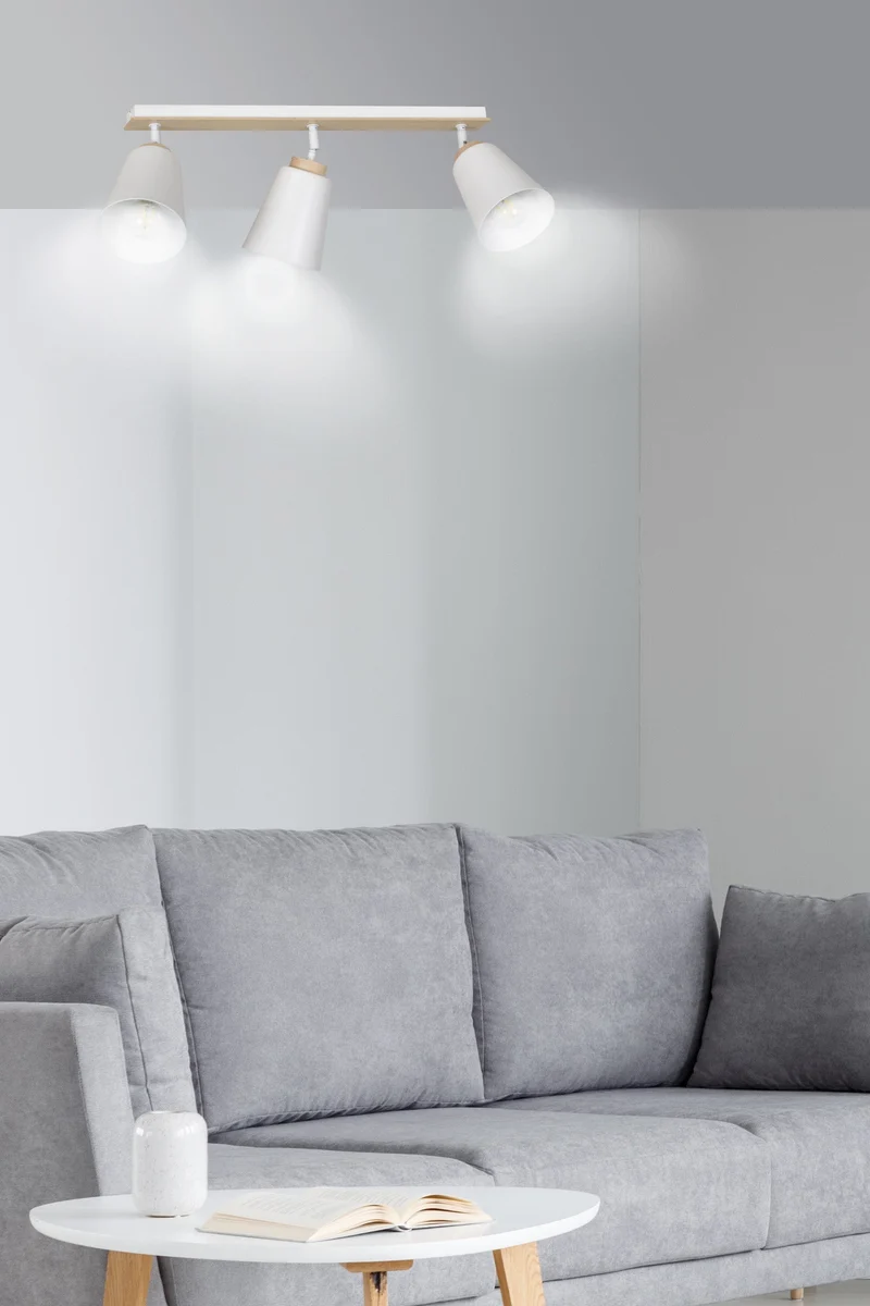 Plafonnier Bois Et Blanc
