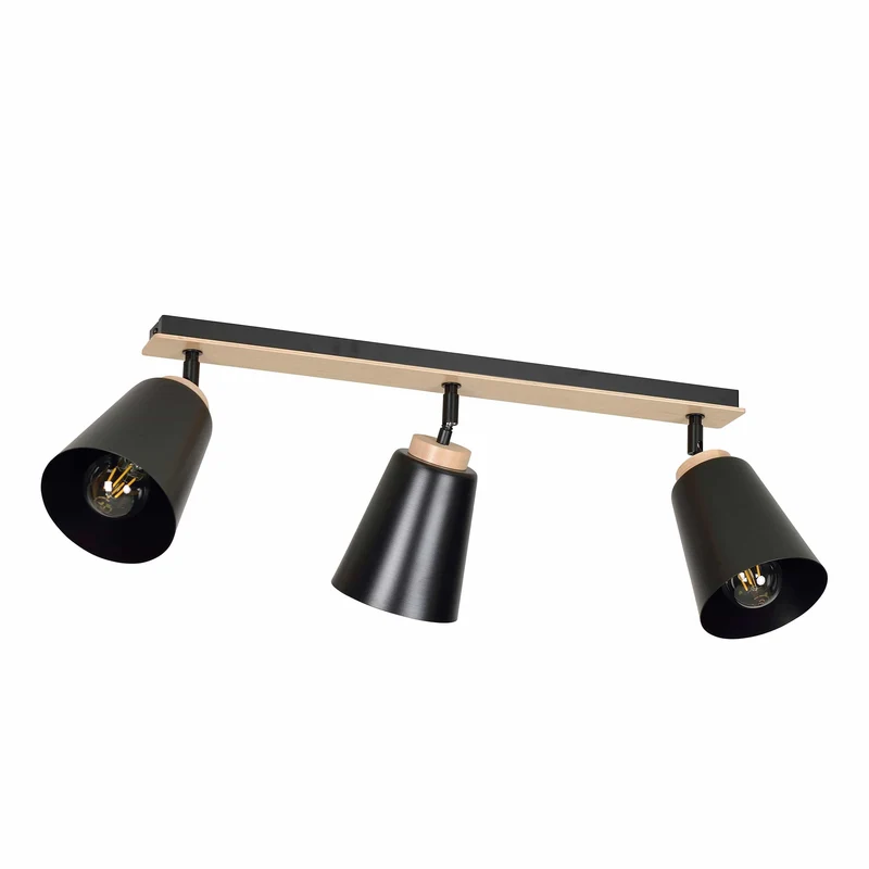 Plafonnier Bois Et Noir
