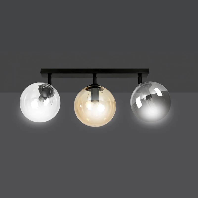 Plafonnier 3 Boules Verre