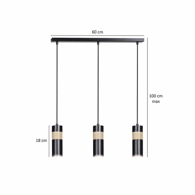 Suspension Luminaire Noir Et Bois