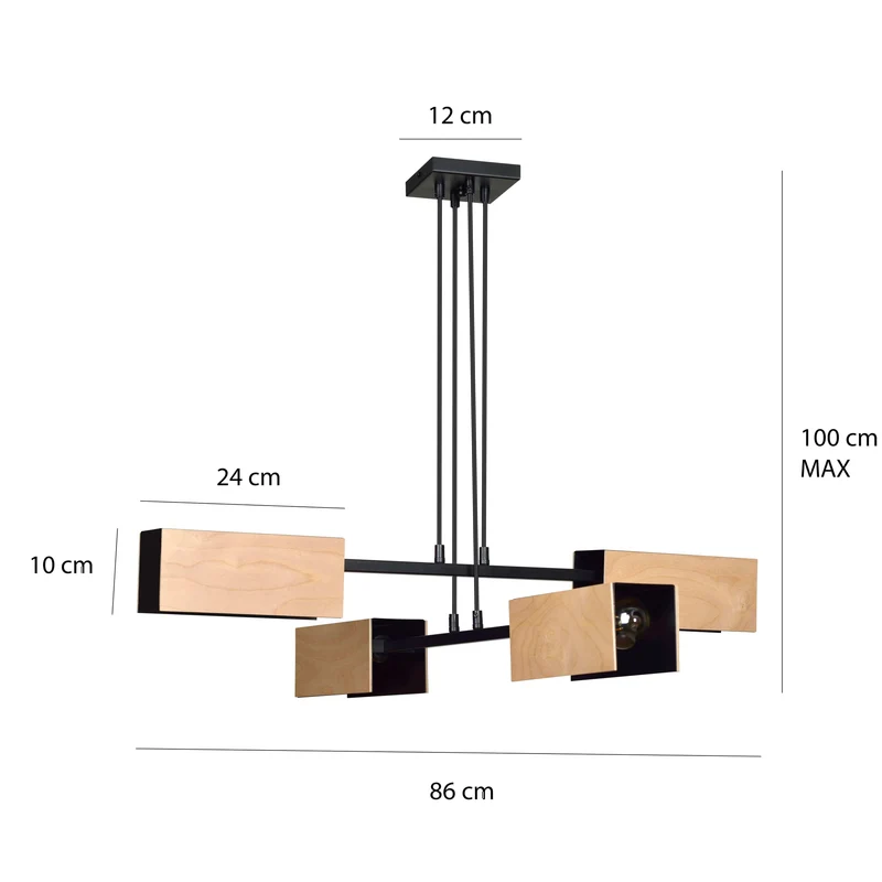 Suspension Bois Metal Industriel