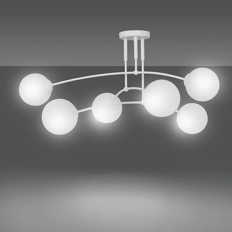 Globe Plafonnier En Verre Blanc