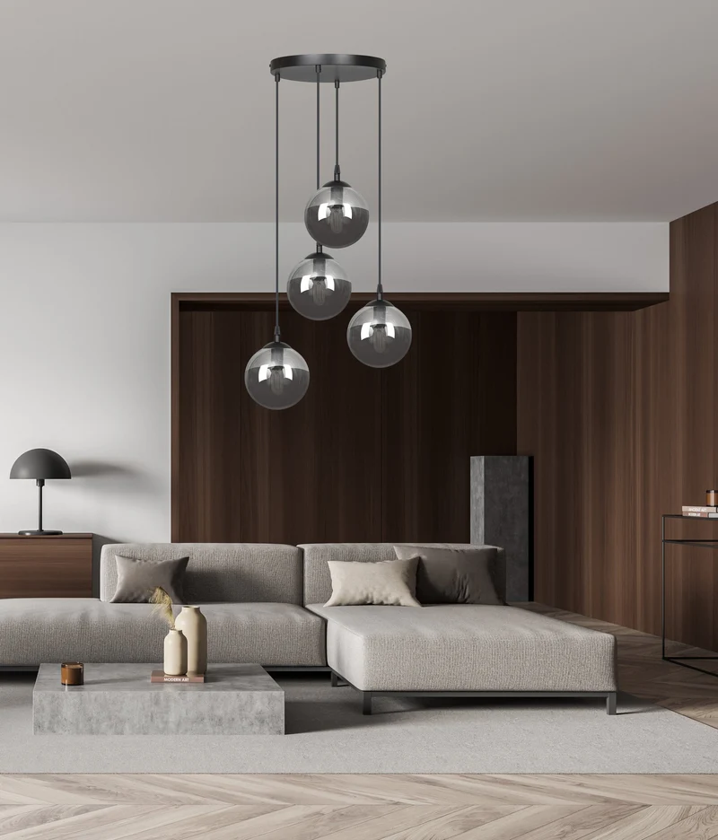 Lampe Suspension Boule Verre Souflée