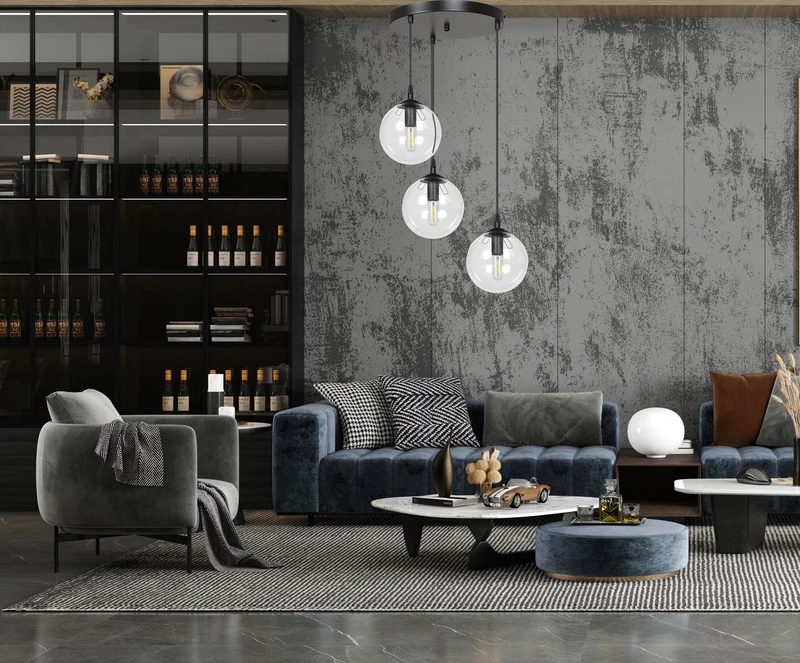 Suspension 3 Globes Verre
