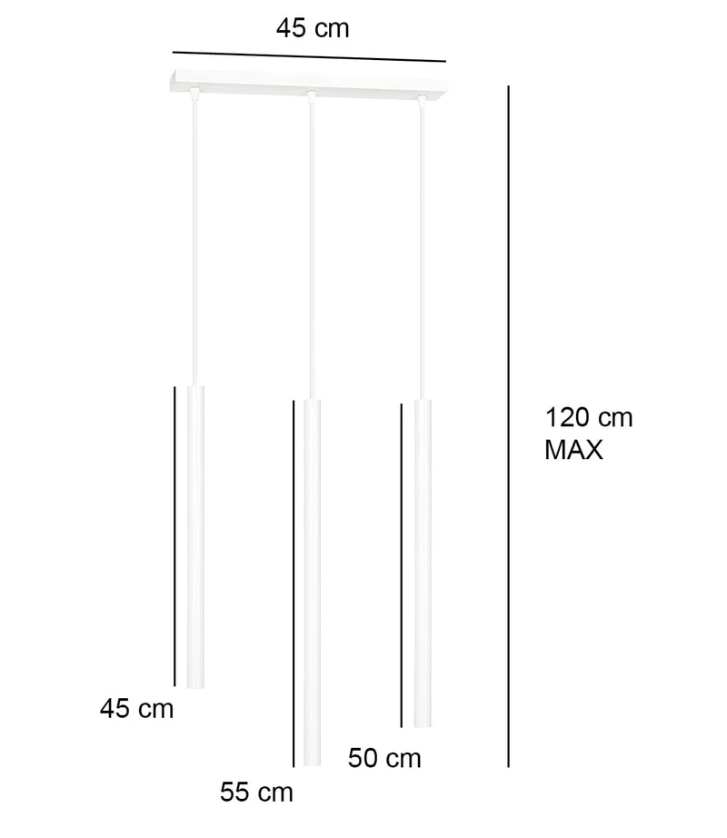 3 Suspension Filaire Blanc Cuisine