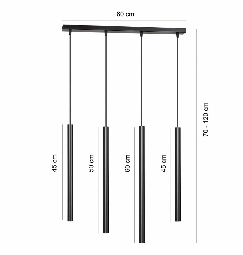 Luminaire Tube Noir