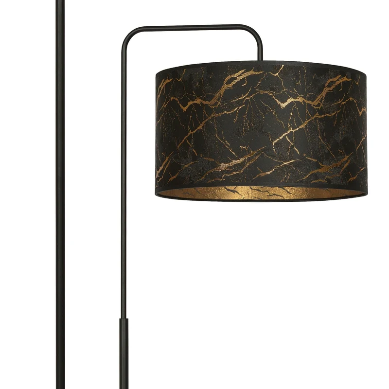 Lampadaire sur pied avec Abat Jour Marbre Noir Or