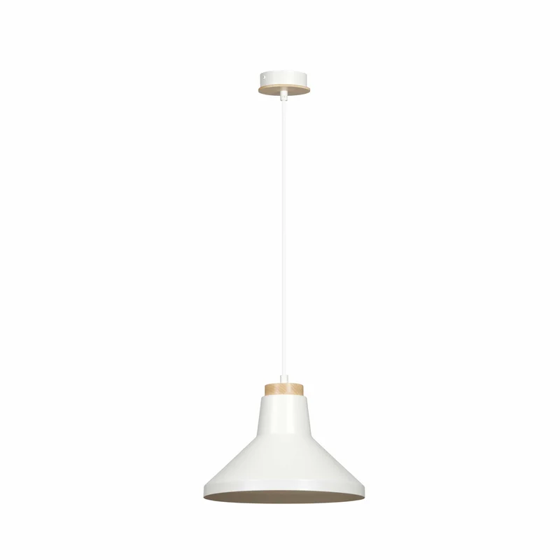 Suspension Blanche et Bois Scandinave