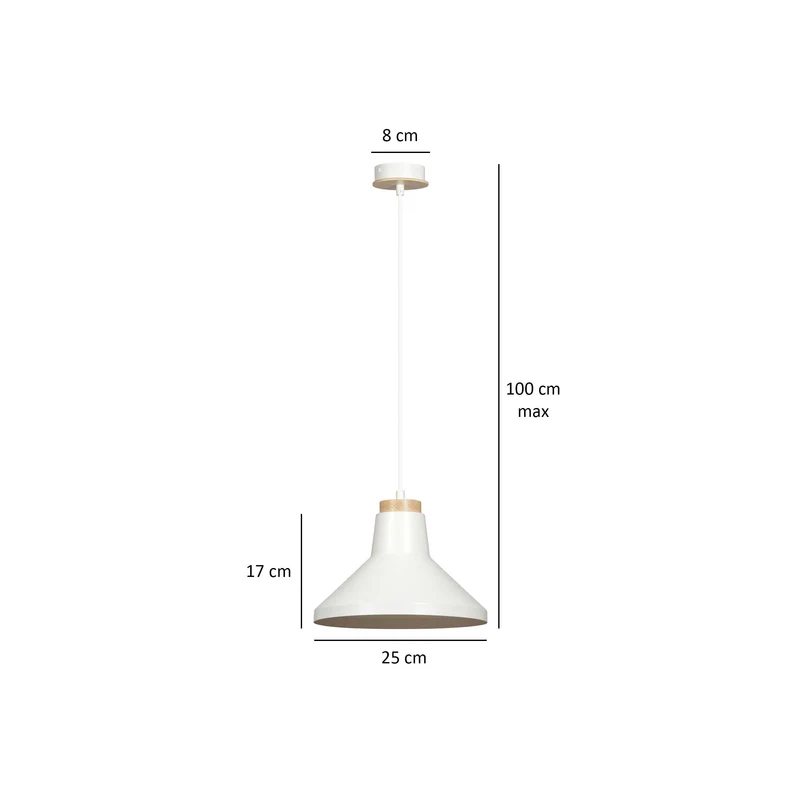 Suspension Blanche et Bois Scandinave