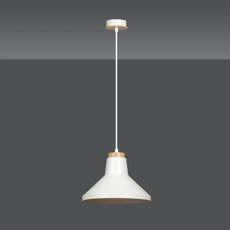 Suspension Blanche et Bois Scandinave