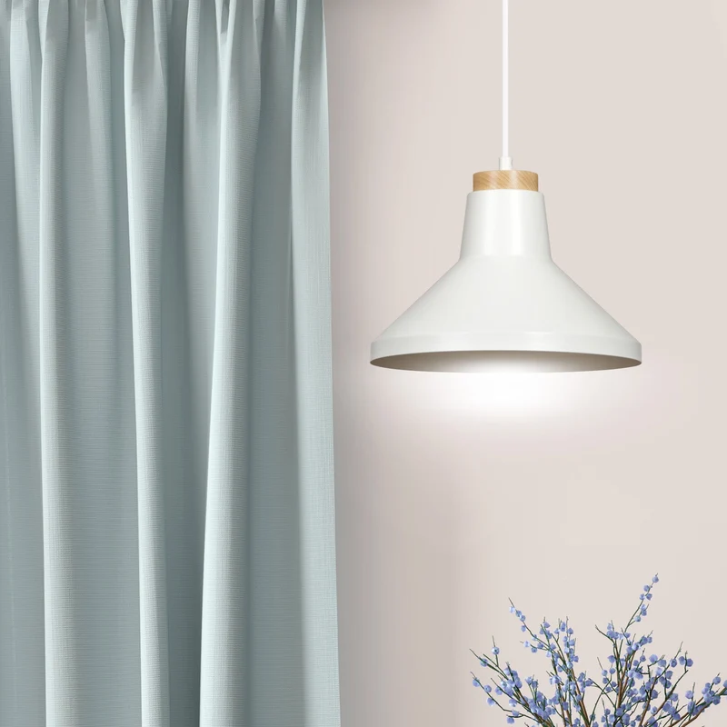 Suspension Blanche et Bois Scandinave