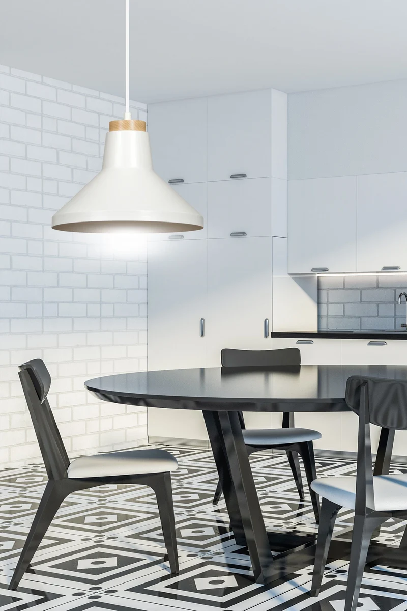 Suspension Blanche et Bois Scandinave