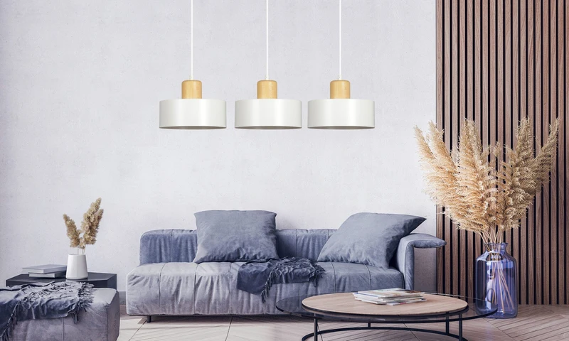 Suspension Luminaire Bois Et Blanc
