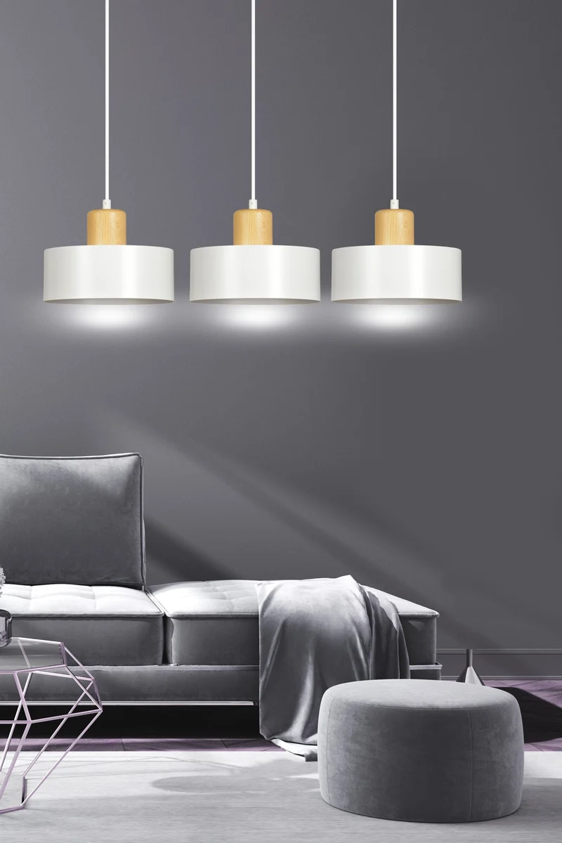 Suspension Luminaire Bois Et Blanc