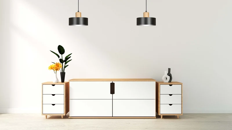 Luminaire Suspendu Noir Et Bois