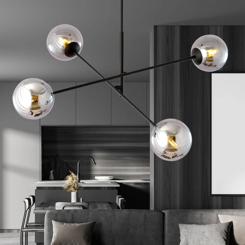 Suspension Boule Verre Fumé Multiple