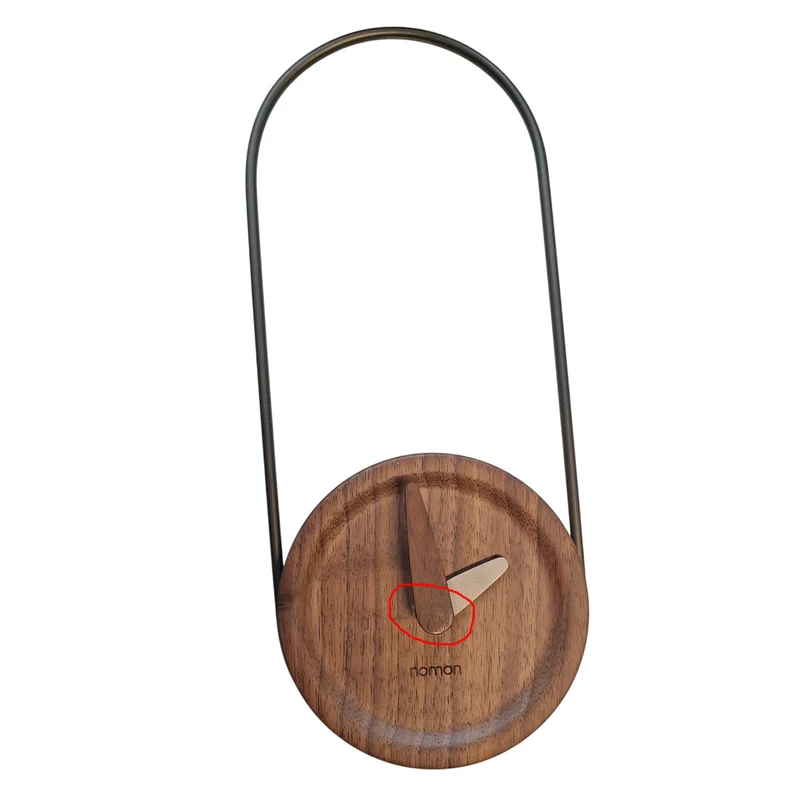 Nomon Micro Eslabon Wall Clock ( Micro Eslabon T / Ring in graphite finished brass, oak finished box, oak finished and graphite finished brass hands) - Second Chance