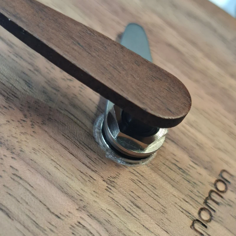 Nomon Micro Eslabon Wall Clock ( Micro Eslabon T / Ring in graphite finished brass, oak finished box, oak finished and graphite finished brass hands) - Second Chance