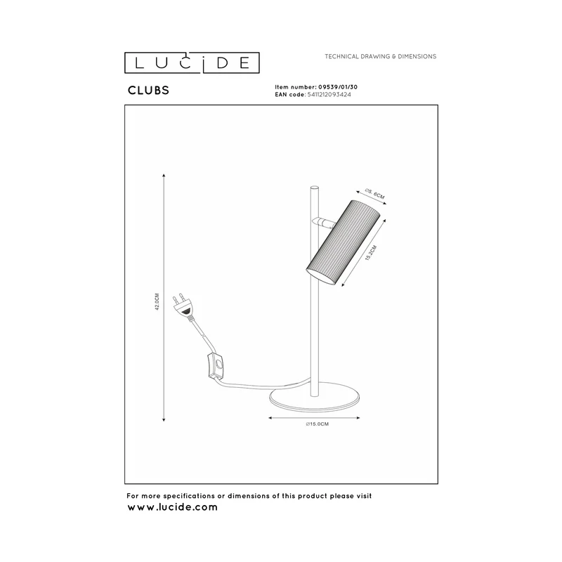 Lucide Clubs Desk Lamp