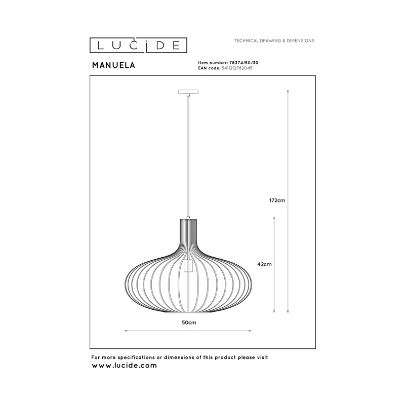 Lucide Manuela Pendant Light