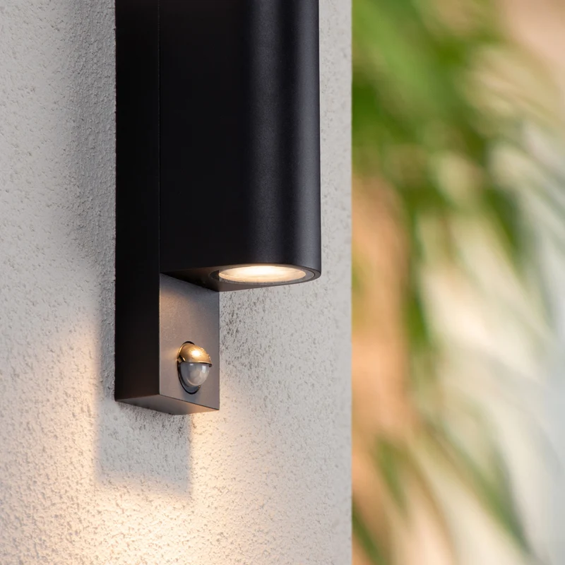 Lucide Zaro Outdoor Wall Light with Full-Range Sensor